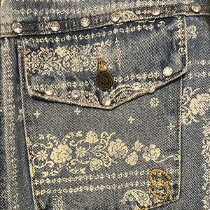 Elegant Embellished Denim Jean jacket